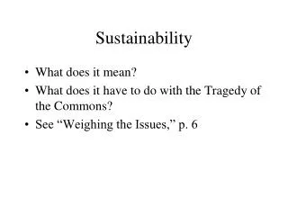 Sustainability