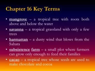 Chapter 16 Key Terms