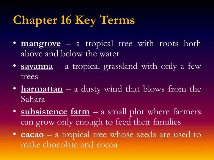 chapter 16 key terms