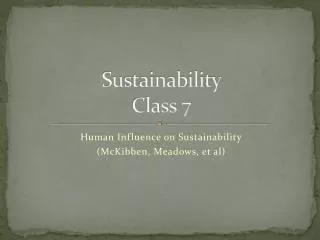 Sustainability Class 7