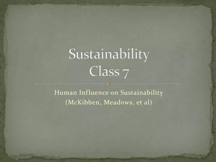 sustainability class 7