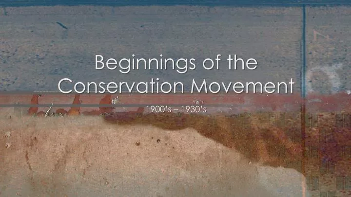 beginnings of the conservation movement