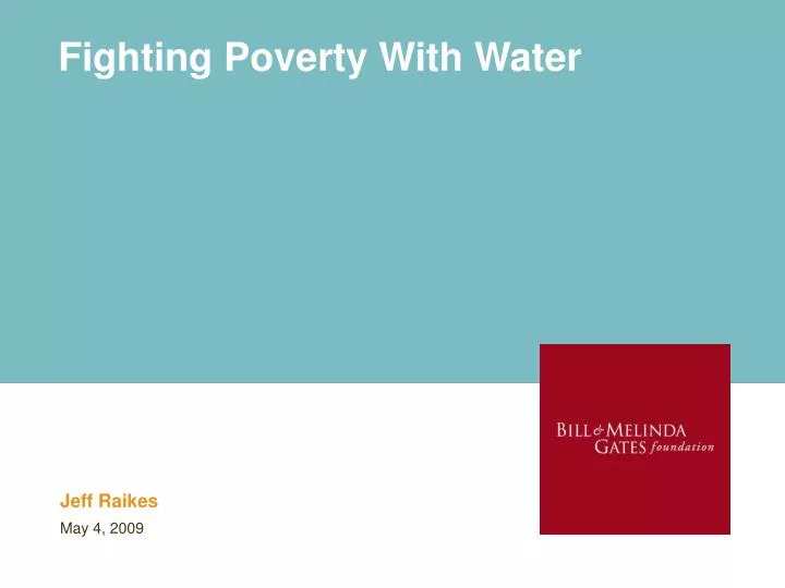fighting poverty with water