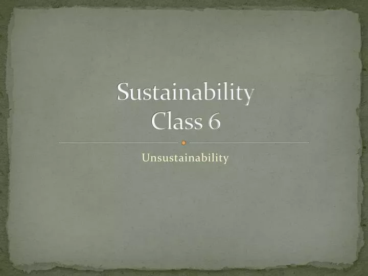 sustainability class 6