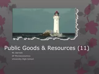 Public Goods &amp; Resources (11)