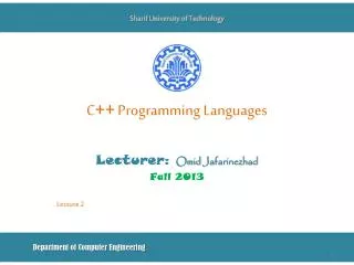 C ++ Programming Languages