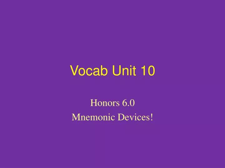 vocab unit 10