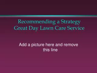 Recommending a Strategy Great Day Lawn Care Service