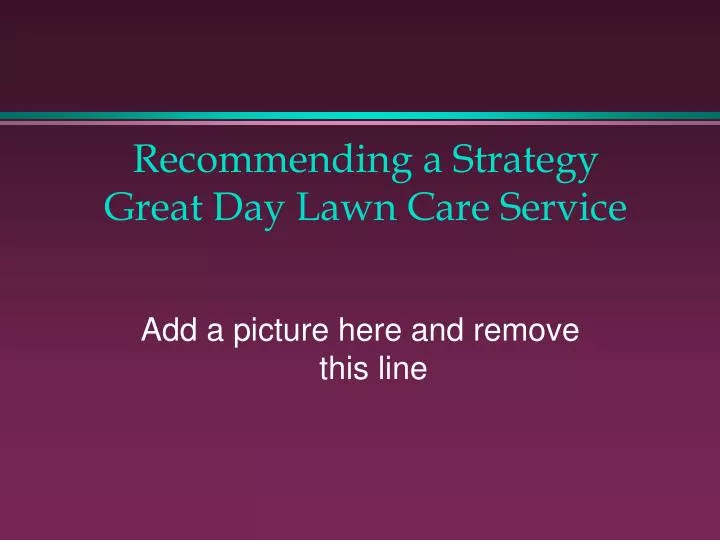 recommending a strategy great day lawn care service