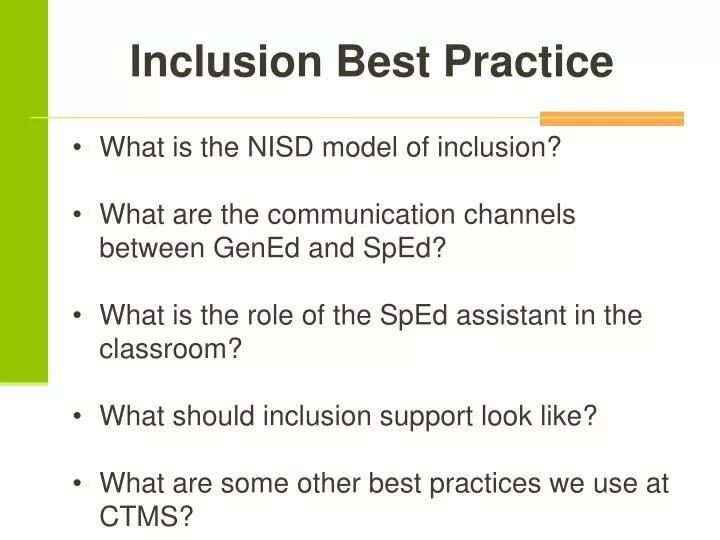 inclusion best practice