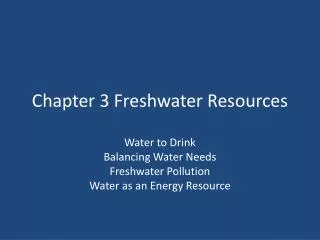 Chapter 3 Freshwater Resources