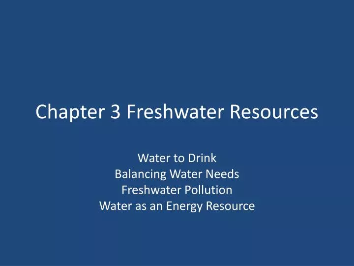 chapter 3 freshwater resources