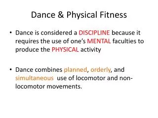Dance &amp; Physical Fitness