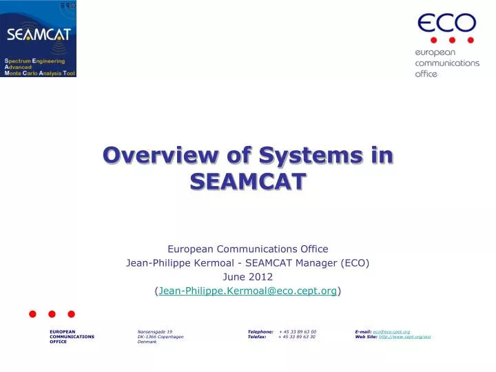 overview of systems in seamcat