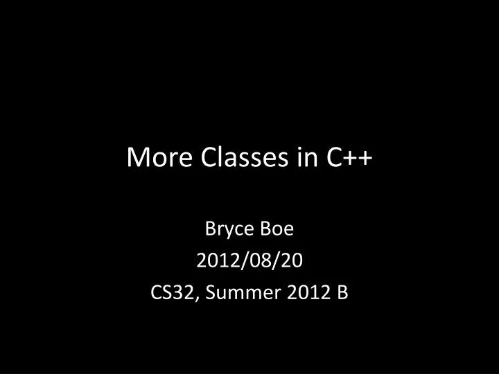 more classes in c
