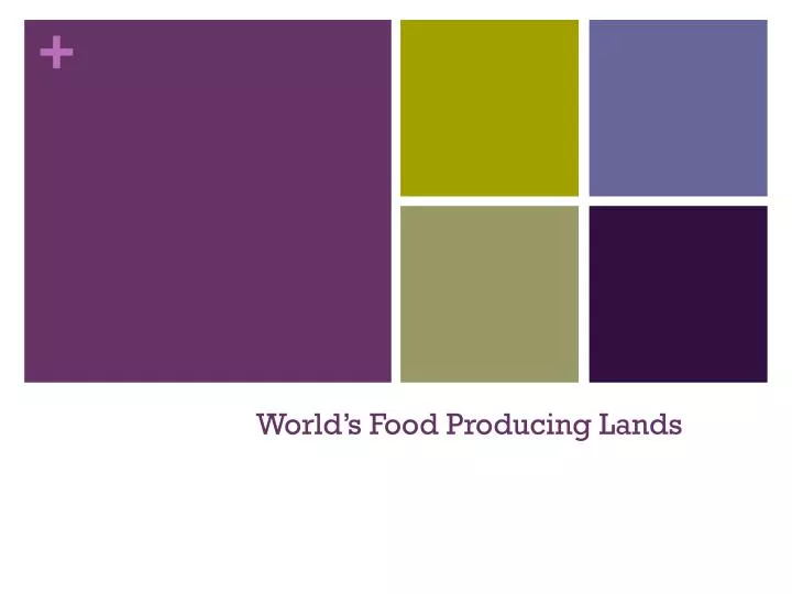 world s food producing lands