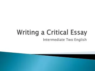 writing a critical essay