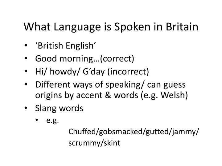 what language is spoken in britain