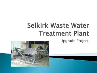 Selkirk Waste Water Treatment Plant