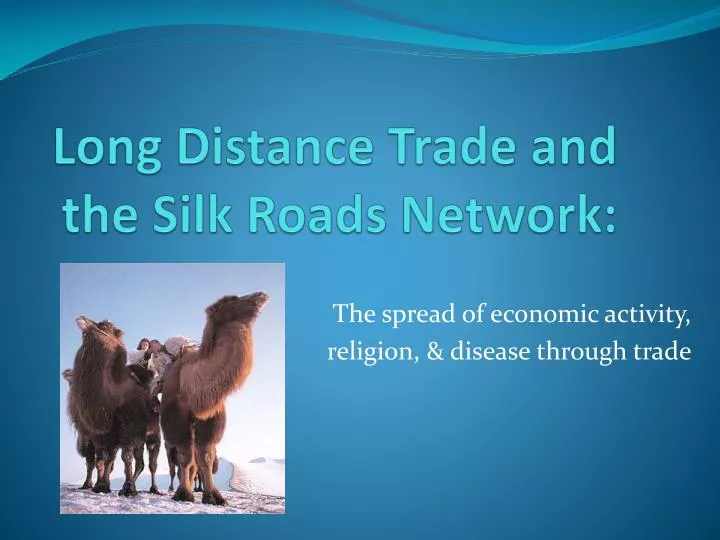 long distance trade and the silk roads network