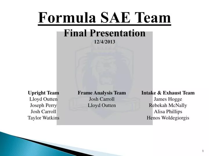 formula sae team final presentation 12 4 2013