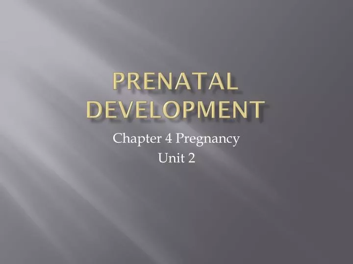 prenatal development