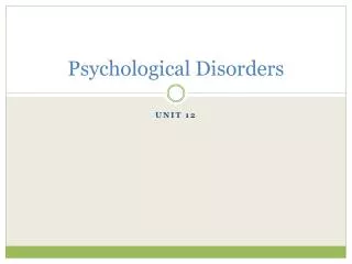 Psychological Disorders