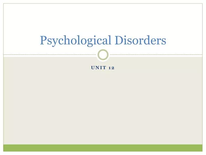 psychological disorders