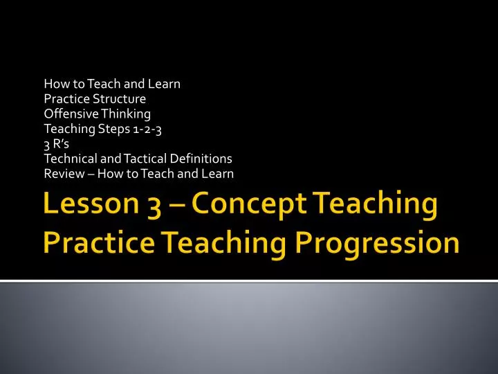 lesson 3 concept teaching practice teaching progression