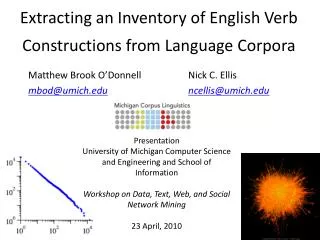 Extracting an Inventory of English Verb Constructions from Language Corpora
