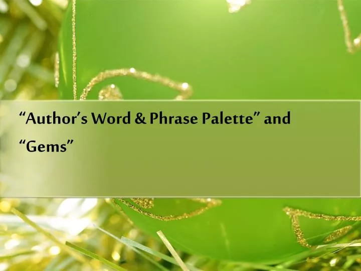 author s word phrase palette and gems