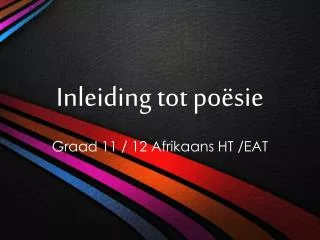 inleiding tot po sie