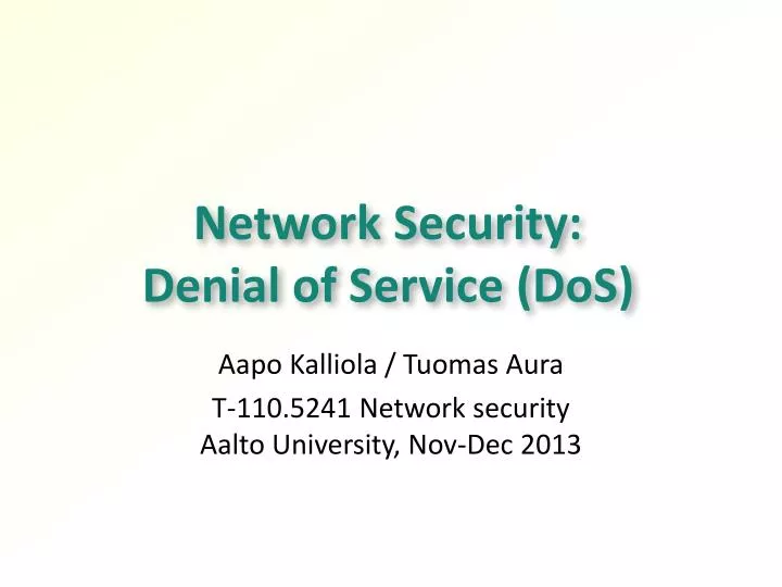 network security denial of service dos