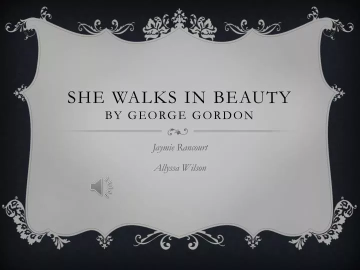 she walks in beauty by george gordon