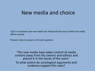 New media and choice