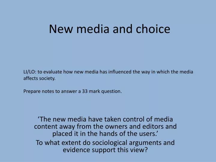 new media and choice