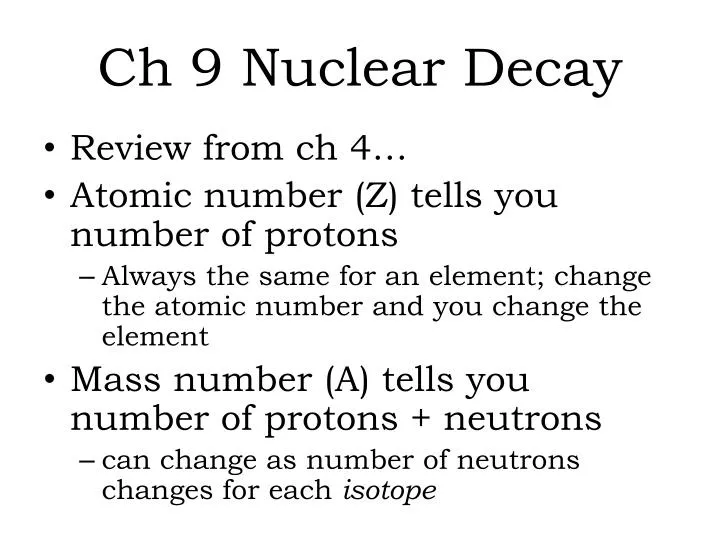 ch 9 nuclear decay