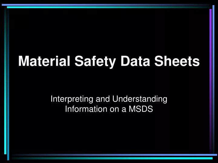 material safety data sheets