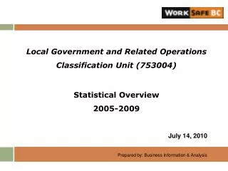 Local Government and Related Operations Classification Unit (753004) Statistical Overview