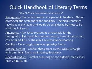 Quick Handbook of Literary Terms