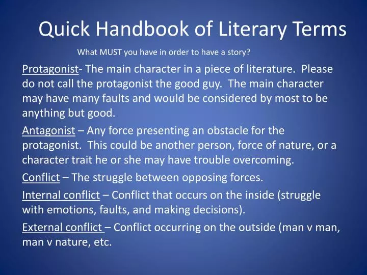 quick handbook of literary terms