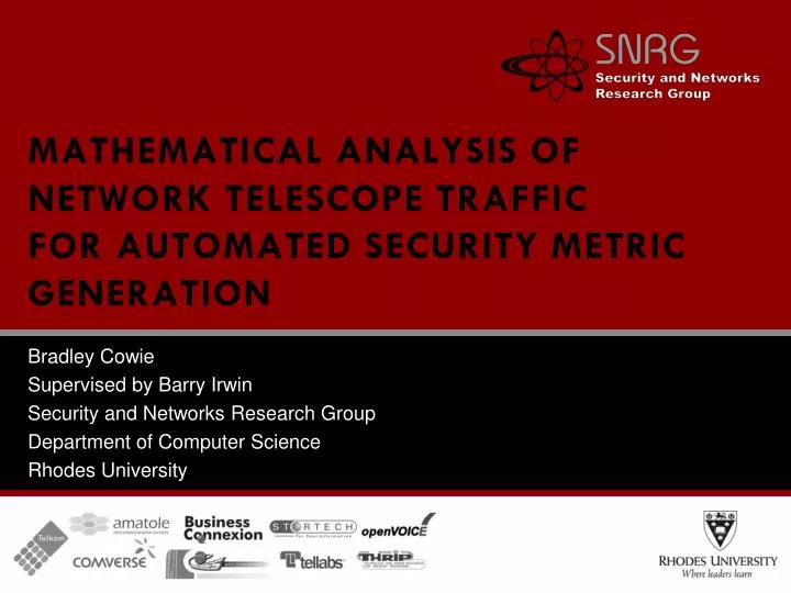 mathematical analysis of network telescope traffic for automated security metric generation