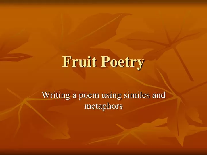 fruit poetry