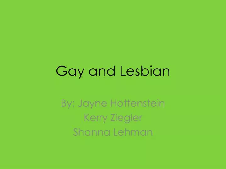 gay and lesbian