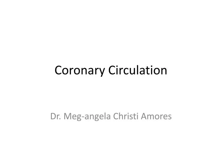 coronary circulation