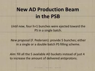 New AD Production Beam in the PSB