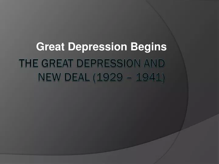 great depression begins
