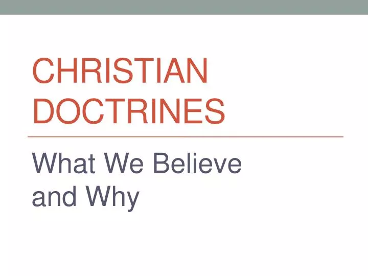 christian doctrines