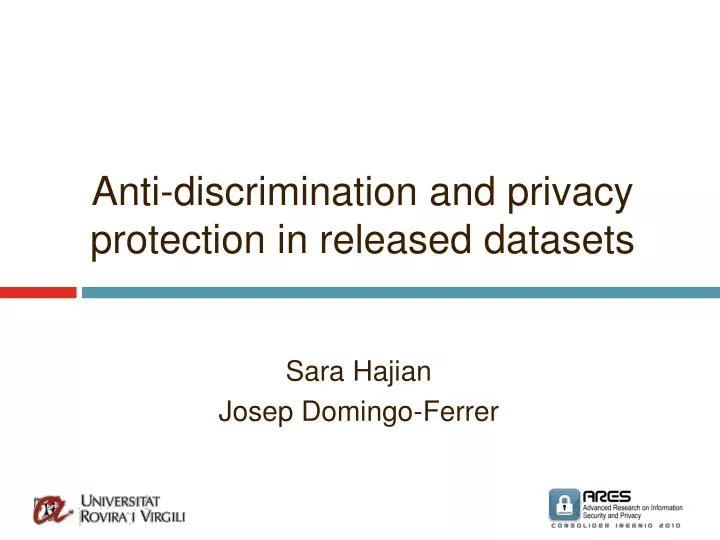 anti discrimination and privacy protection in released datasets