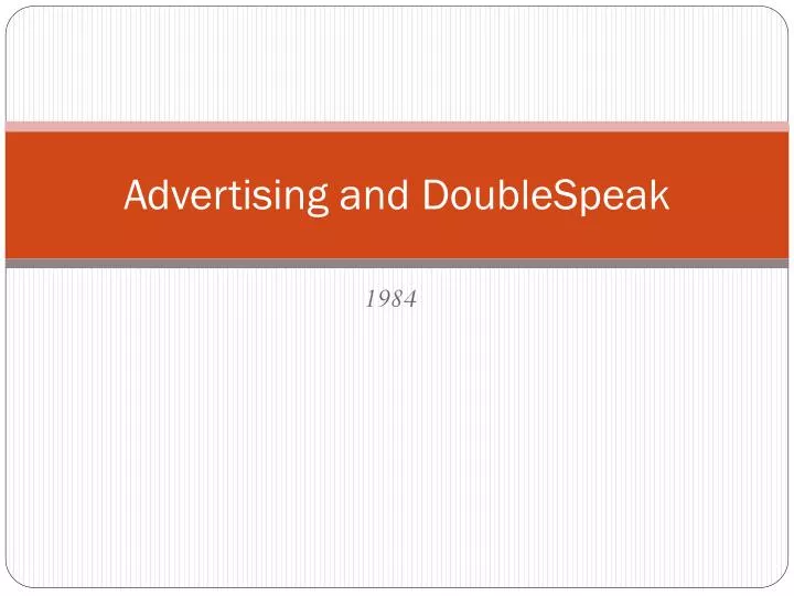 advertising and doublespeak